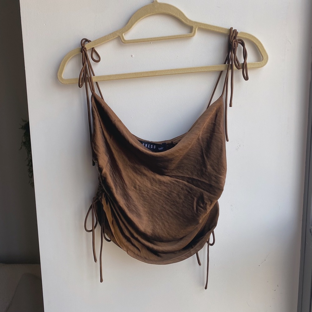 Lioness String Along Ruched Cami in Brown - Picture 4 of 6